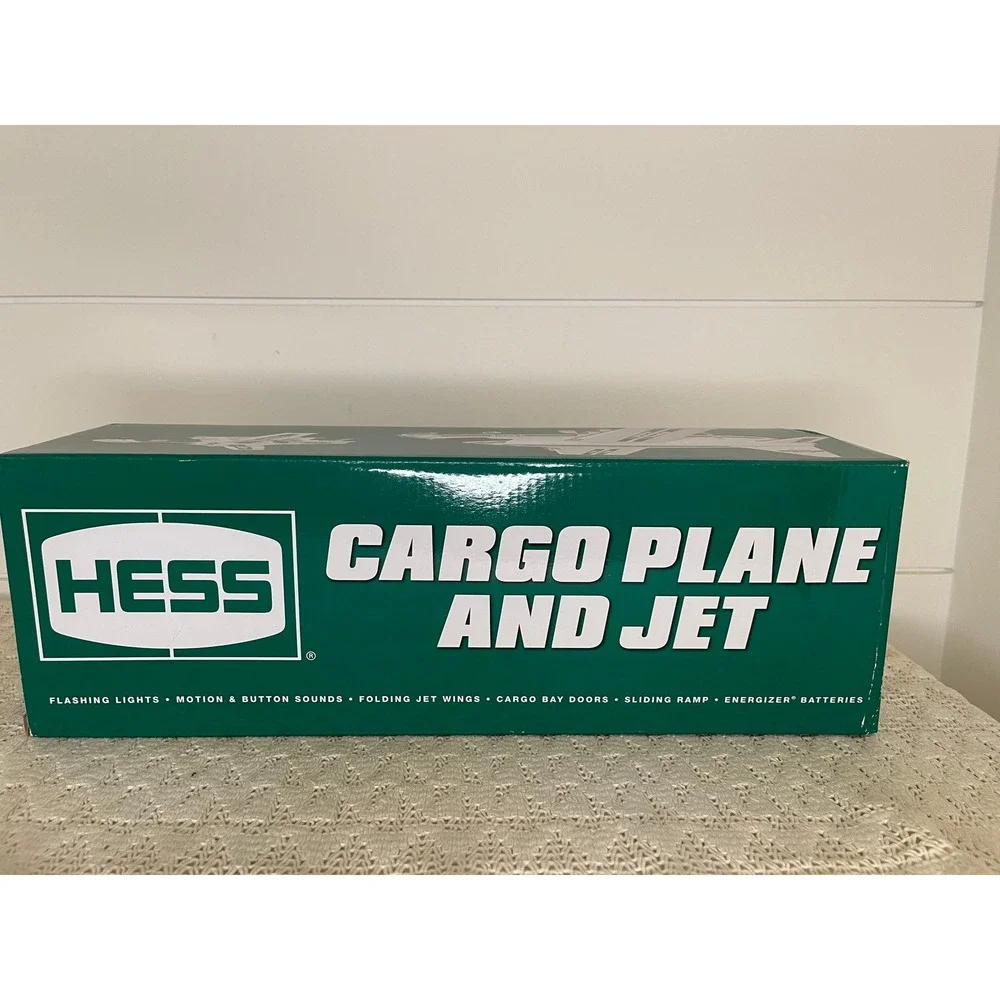 Hess 2021 Cargo Plane and Jet Toy Set with Lights and Sounds White Green
